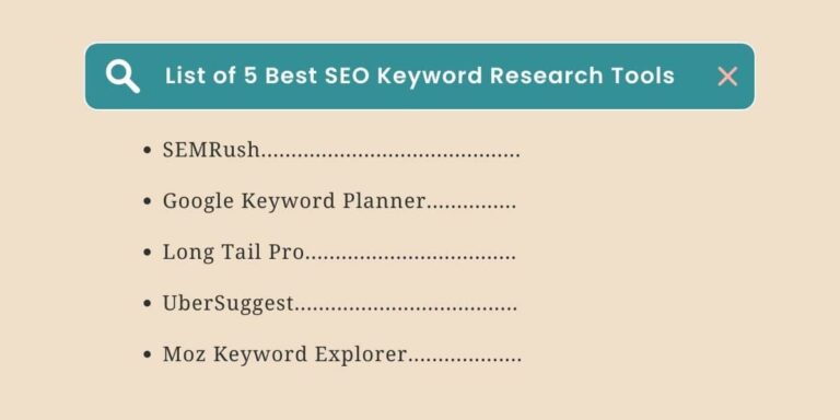 List of 5 Best SEO Keyword Research Tools