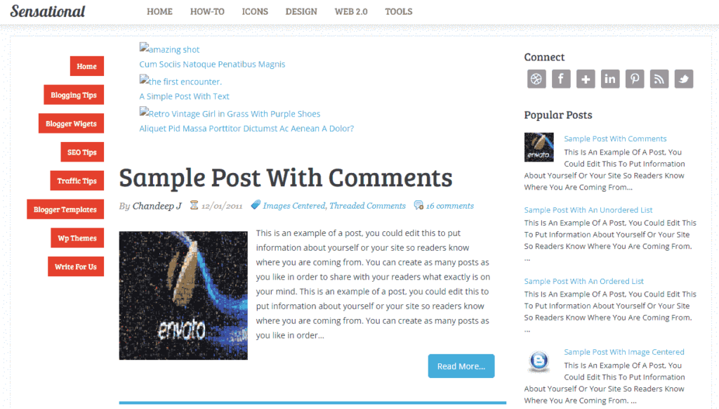 Sensational SEO Friendly Blogger Template