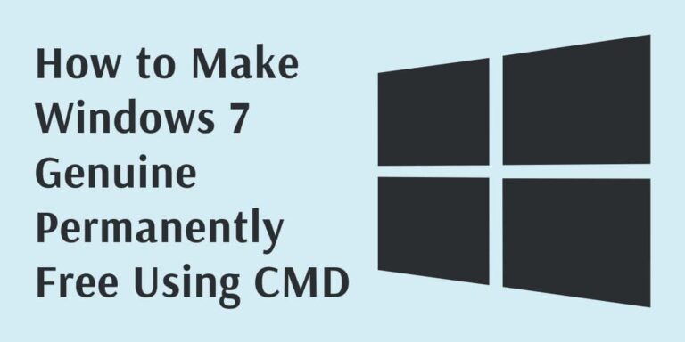 How to Make Windows 7 Genuine Permanently Free Using CMD